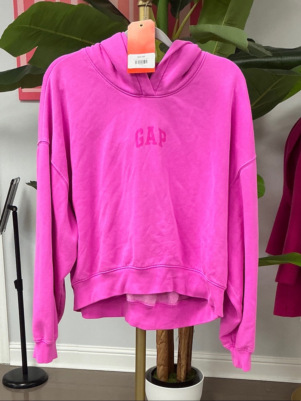 GAP Bright Pink Hooded Pullover Sweatshirt